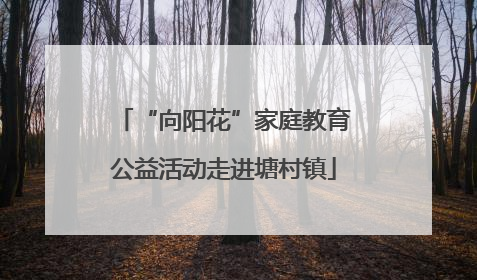 “向阳花”家庭教育公益活动走进塘村镇