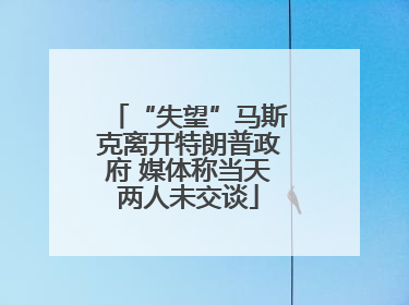 “失望”马斯克离开特朗普政府 媒体称当天两人未交谈