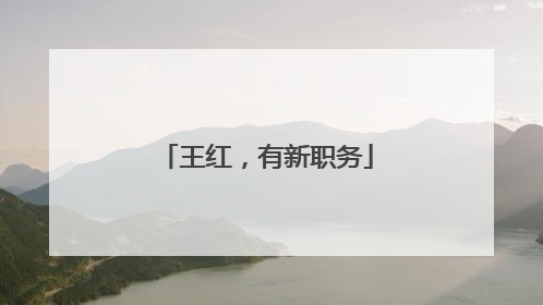王红，有新职务