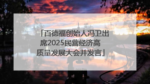 百德福创始人冯卫出席2025民营经济高质量发展大会并发言