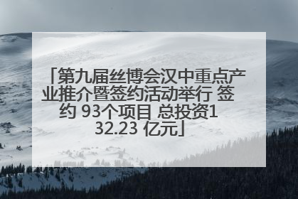 第九届丝博会汉中重点产业推介暨签约活动举行 签约 93个项目 总投资132.23 亿元