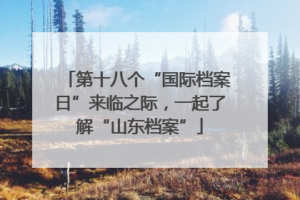 第十八个“国际档案日”来临之际，一起了解“山东档案”