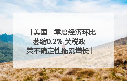 美国一季度经济环比萎缩0.2% 关税政策不确定性拖累增长