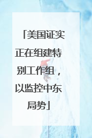美国证实正在组建特别工作组，以监控中东局势