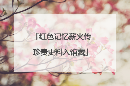 红色记忆薪火传 珍贵史料入馆藏