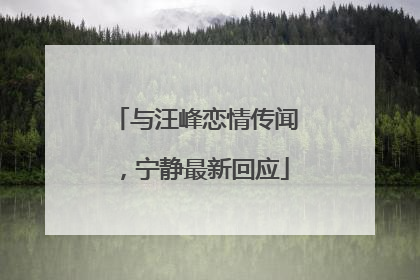 与汪峰恋情传闻，宁静最新回应