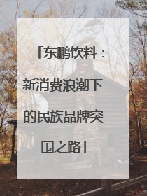 东鹏饮料：新消费浪潮下的民族品牌突围之路