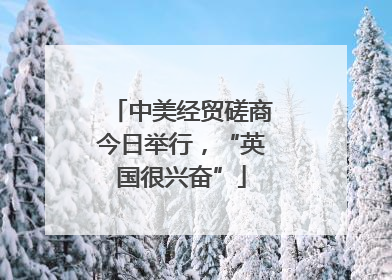 中美经贸磋商今日举行，“英国很兴奋”
