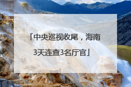 中央巡视收尾，海南3天连查3名厅官