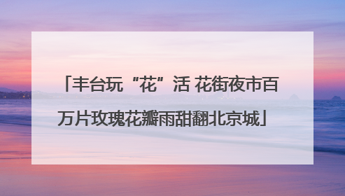 丰台玩“花”活 花街夜市百万片玫瑰花瓣雨甜翻北京城