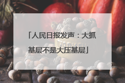 人民日报发声：大抓基层不是大压基层
