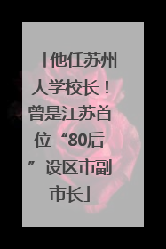 他任苏州大学校长！曾是江苏首位“80后”设区市副市长