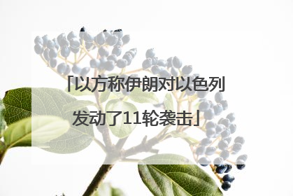 以方称伊朗对以色列发动了11轮袭击