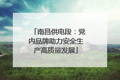 南昌供电段：党内品牌助力安全生产高质量发展