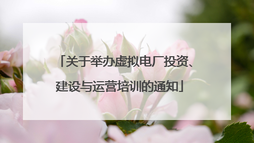 关于举办虚拟电厂投资、建设与运营培训的通知