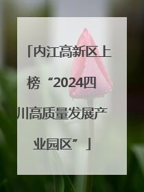 内江高新区上榜“2024四川高质量发展产业园区”