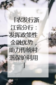 农发行浙江省分行：发挥政策性金融优势，助力传统村落保护利用