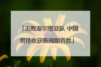击败塞尔维亚队 中国男排收获新周期首胜