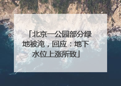 北京一公园部分绿地被淹，回应：地下水位上涨所致