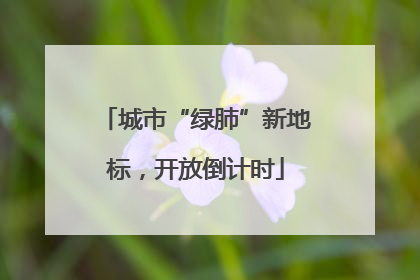 城市“绿肺”新地标，开放倒计时