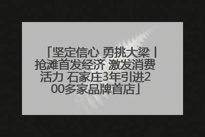 坚定信心 勇挑大梁丨抢滩首发经济 激发消费活力 石家庄3年引进200多家品牌首店