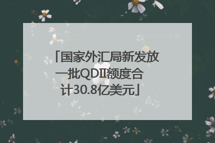 国家外汇局新发放一批QDII额度合计30.8亿美元