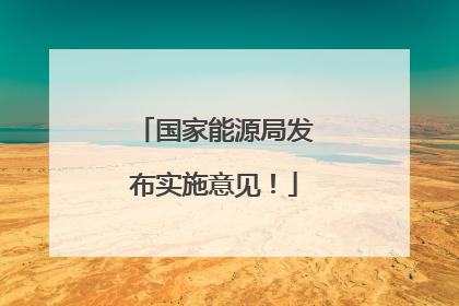 国家能源局发布实施意见！