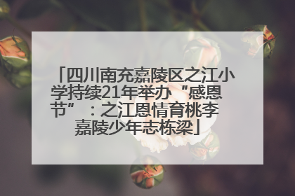四川南充嘉陵区之江小学持续21年举办“感恩节”：之江恩情育桃李 嘉陵少年志栋梁