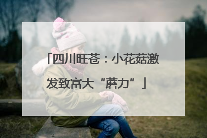 四川旺苍：小花菇激发致富大“蘑力”