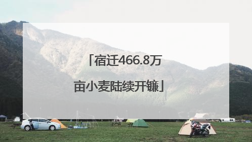宿迁466.8万亩小麦陆续开镰