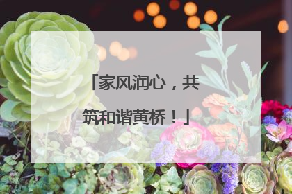 家风润心，共筑和谐黄桥！