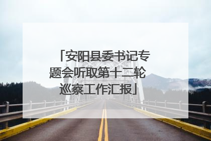 安阳县委书记专题会听取第十二轮巡察工作汇报