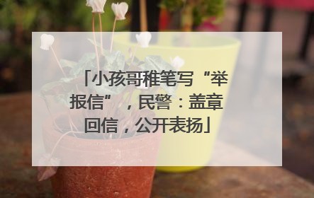 小孩哥稚笔写“举报信”，民警：盖章回信，公开表扬