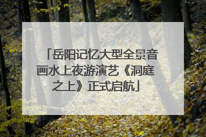 岳阳记忆大型全景音画水上夜游演艺《洞庭之上》正式启航