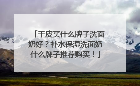 干皮买什么牌子洗面奶好？补水保湿洗面奶什么牌子推荐购买！