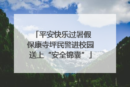 平安快乐过暑假 保康寺坪民警进校园送上“安全锦囊”