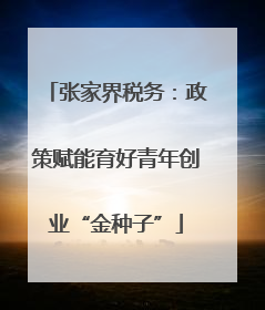 张家界税务：政策赋能育好青年创业“金种子”