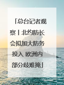 总台记者观察丨北约防长会拟加大防务投入 欧洲内部分歧难掩