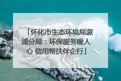 怀化市生态环境局溆浦分局：环保服务暖人心 信用帮扶伴企行