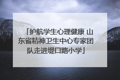 护航学生心理健康 山东省精神卫生中心专家团队走进堤口路小学