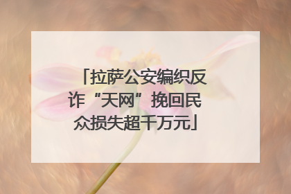 拉萨公安编织反诈“天网”挽回民众损失超千万元