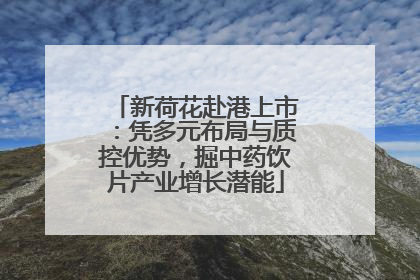 新荷花赴港上市：凭多元布局与质控优势，掘中药饮片产业增长潜能