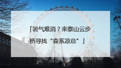 暑气难消？来泰山云步桥寻找“森系凉意”