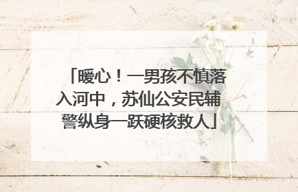 暖心！一男孩不慎落入河中，苏仙公安民辅警纵身一跃硬核救人