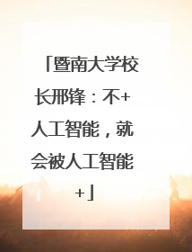 暨南大学校长邢锋：不+人工智能，就会被人工智能+