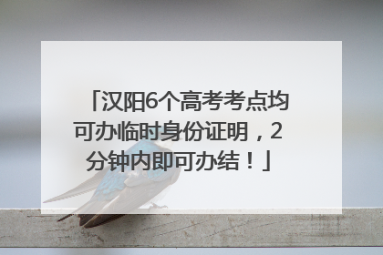 汉阳6个高考考点均可办临时身份证明，2分钟内即可办结！