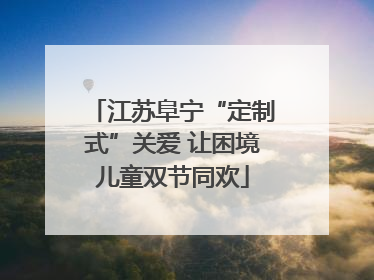 江苏阜宁“定制式”关爱 让困境儿童双节同欢