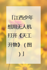 江西少年想用无人机打开《天工开物》（图）