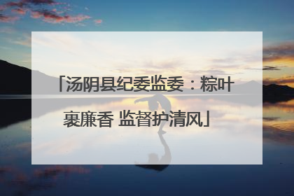 汤阴县纪委监委：粽叶裹廉香 监督护清风