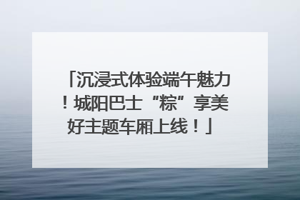 沉浸式体验端午魅力！城阳巴士“粽”享美好主题车厢上线！